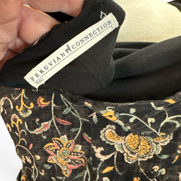 Peruvian Connection Black Floral Midi Dress - Picture 6 of 7